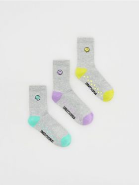 Set de 3 perechi de sosete SmileyWorldŽ - gri-inchis