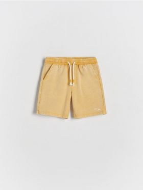 Pantaloni scurti jogger, din bumbac - galben