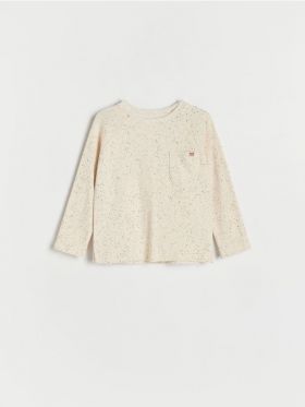 Tricou oversized cu maneca lunga - bej