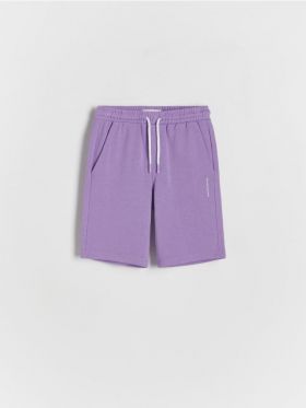 Pantaloni scurti din bumbac cu buzunare - crimson