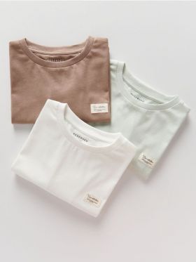 Set de 3 tricouri oversized, din bumbac - maro