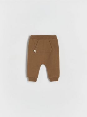 Pantaloni din jerseu, cu buzunare - maro