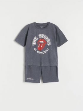 Set din bumbac The Rolling Stones - gri-inchis