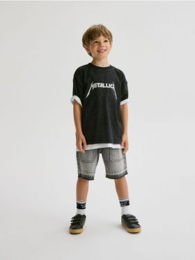 Tricou Metallica din bumbac - negru