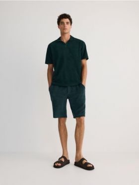 Tricou polo comfort fit - verde-inchis