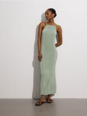 Rochie maxi - verde-pal