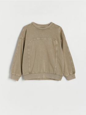 Bluza sport oversized - verde-pal