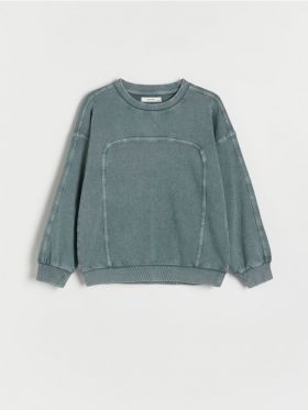 Bluza sport oversized - turcoaz-inchis