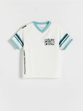 Tricou oversized cu imprimeu - alb