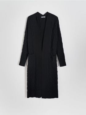 Cardigan cu adaos de viscoza - negru