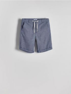 Pantaloni scurti regular cu adaos de in - bleumarin