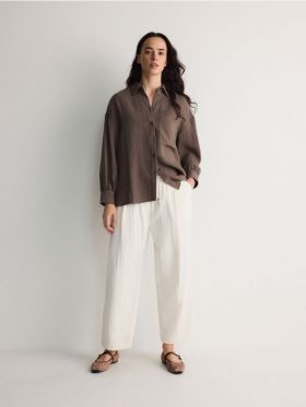 LADIES` TROUSERS - crem