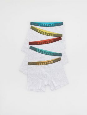 Set de 5 perechi de boxeri din material majoritar bumbac - gri deschis