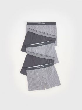 Set de 5 perechi de boxeri din material majoritar bumbac - gri-inchis