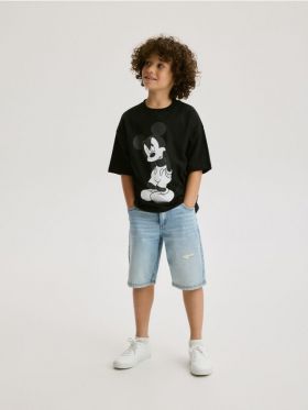 Tricou oversized Mickey Mouse - negru