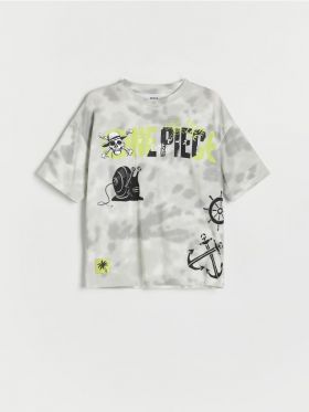 Tricou oversized One Piece - gri deschis