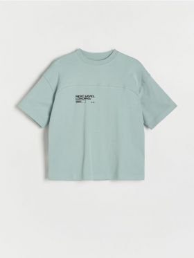 Tricou oversized - verde-pal