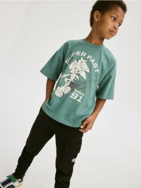 Tricou oversized Sonic - verde