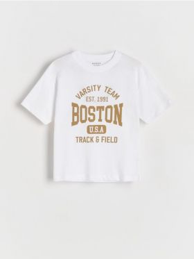 Tricou oversized, cu continut ridicat de bumbac - crem