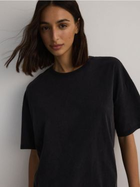 T-shirt oversize - negru