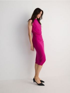 Rochie midi - roz-fuchsia