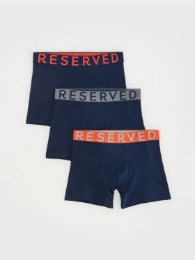 Set de 3 perechi de boxeri long - bleumarin