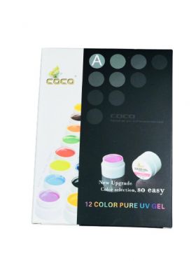 Set 12 Geluri UV Colorate Coco More Professional