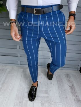 Pantaloni barbati eleganti albastri B1874 B5-4.3 E 4-3