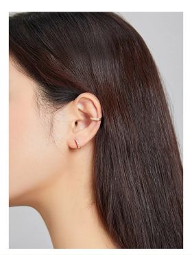 Cercel ear cuff argint 925, JW978, model cu pietre, placat cu rodiu