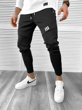 Pantaloni de trening negri conici 10230 Y