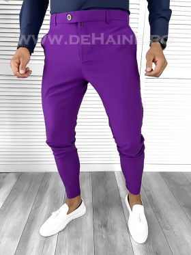 Pantaloni barbati eleganti regular fit mov B1734 E 12-4/ F1-3