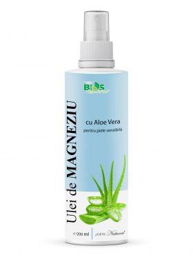 Ulei de Magneziu cu Aloe Vera, pentru piele sensibila, 200 ml, Bios Mineral Plant