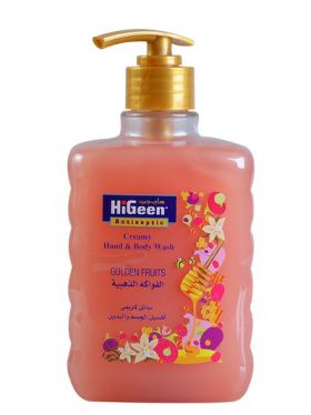 Gel de dus cremos antiseptic pentru maini si corp Golden Fruits, 500ml, HiGeen