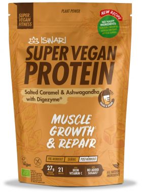 Proteina ashwagandha si caramel bio Super Vegan, 875g, Iswari