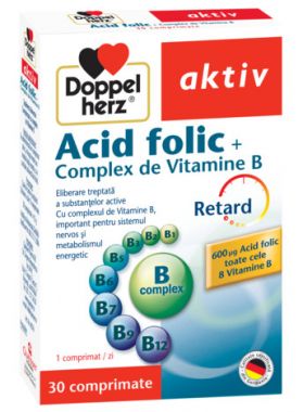 DOPPELHERZ AKTIV ACID FOLIC + B-COMPLEX 30 COMPRIMATE