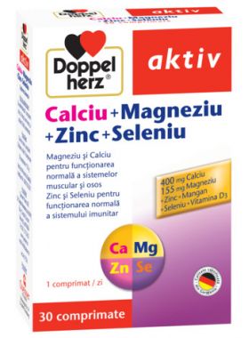 DOPPELHERZ AKTIV CALCIU+MAGNEZIU+ZINC+SELENIU 30 COMPRIMATE