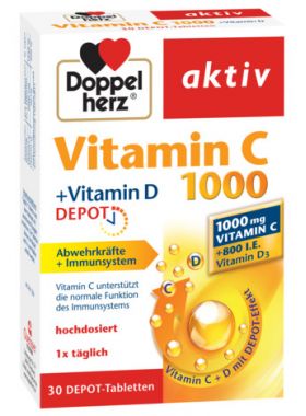 DOPPELHERZ AKTIV VITAMINA C 1000MG + VITAMINA D DEPOT 30 TABLETE