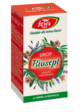 Sirop Biosept sirop A13 plante medicinale cu miere si propolis, 100ml, Fares