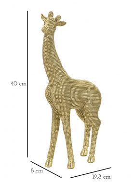 Decoratiune, Mauro Ferretti, Giraffe, 19.8 x 8 x 40 cm, polirasina, auriu