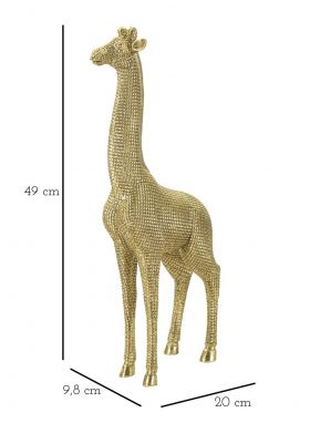 Decoratiune, Mauro Ferretti, Giraffe, 20 x 9.8 x 49 cm, polirasina, auriu