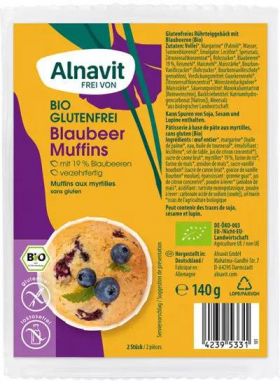 Briose cu afine, fara gluten, eco-bio, 125g - Alnavit