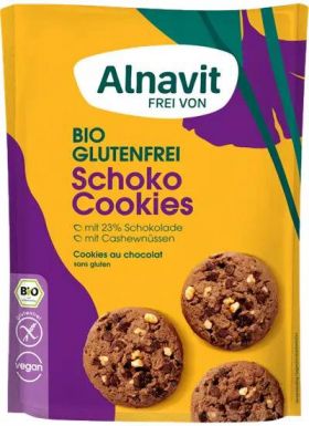 Biscuiti cu ciocolata, fara gluten, eco-bio, 125g - Alnavit