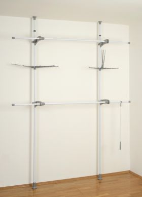 Suport pentru haine Herkules Twin, Wenko, 116 x 165 cm, extensibil, inox/polipropilena