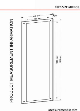 Oglinda decorativa, Tera Home, Eres, 44.8x105x1.8 cm, PAL, Alb