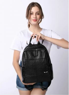 Rucsac dama, Beyza GT2028, piele naturala, Negru