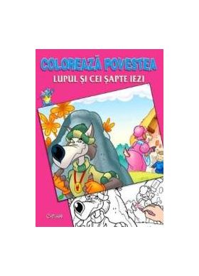 Coloreaza povestea Lupul si cei sapte iezi