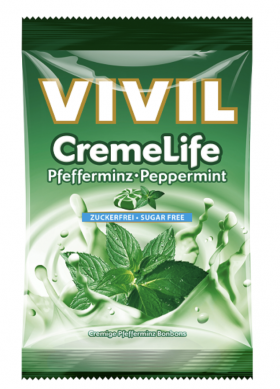 Bomboane fara zahar cu menta Creme Life, 110g - Vivil