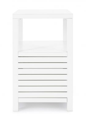Dulap pentru exterior Atlantic, Bizzotto, 90 x 55 x 90 cm, aluminiu, alb