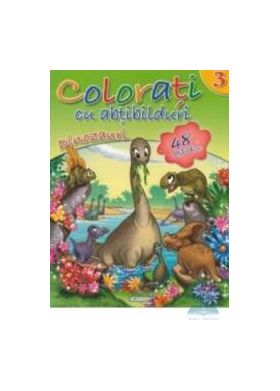 Colorati cu abtibilduri 3 Dinozauri