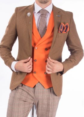 Vesta de bărbați, Slim Fit, light orange - VS52